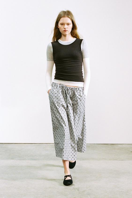 POLKA DOT MIDI SKIRT - Mid-grey by Zara - Image 0