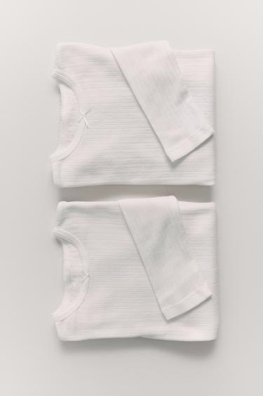 6-14 YEARS/ 2-PACK OF POINTELLE T-SHIRTS - Oyster-white by Zara