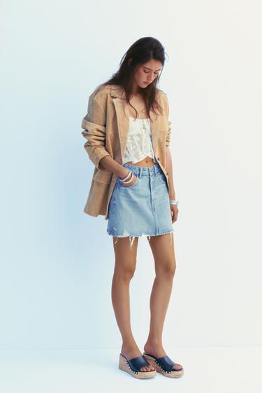 DENIM TRF MINI SKIRT - Light blue by Zara