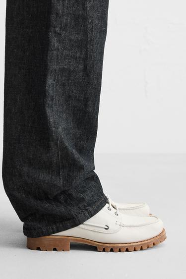 LEATHER DECK SHOES - White by Zara - Image 0