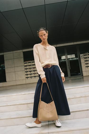 BUTTONED KNIT JUMPER - Ecru by Zara
