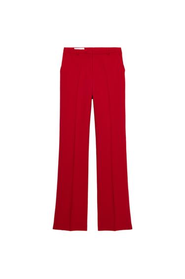 HIGH-WAIST STRAIGHT-LEG TROUSERS - Red by Zara