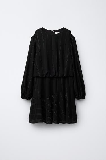 SPARKLY STRIPED DRESS - Black by Zara