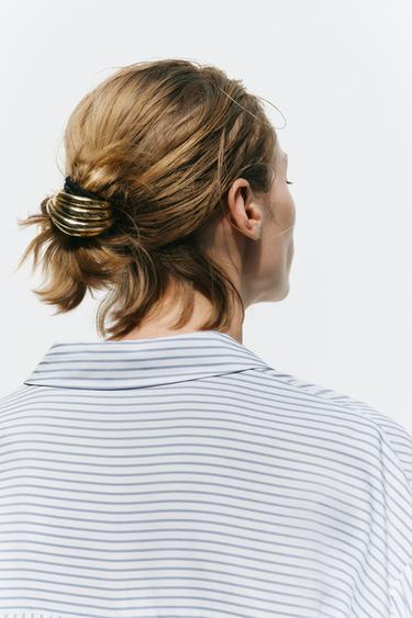 TRIPLE METALLIC SCRUNCHIE - Golden by Zara - Image 0