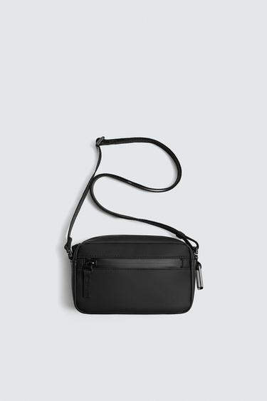 RUBBERISED TEXTURED CROSSBODY BAG - Black by Zara
