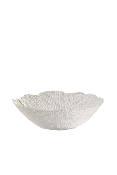 GLASS SALAD BOWL WITH RAISED DETAIL - Transparent by Zara