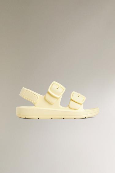 VOLUMINOUS BUCKLED SLIDERS - Yellow by Zara