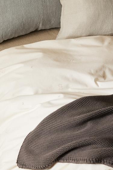 CHILDREN'S DUVET COVER WITH EMBROIDERED MICE - Oyster-white by Zara