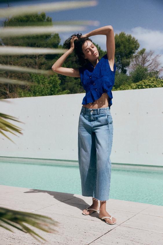 CUTWORK EMBROIDERY TOP - Cobalt by Zara - Image 0