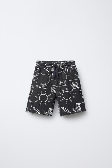 ALGO DE JAIME © ALL-OVER PRINT BERMUDA SHORTS - Dark anthracite by Zara - Image 0