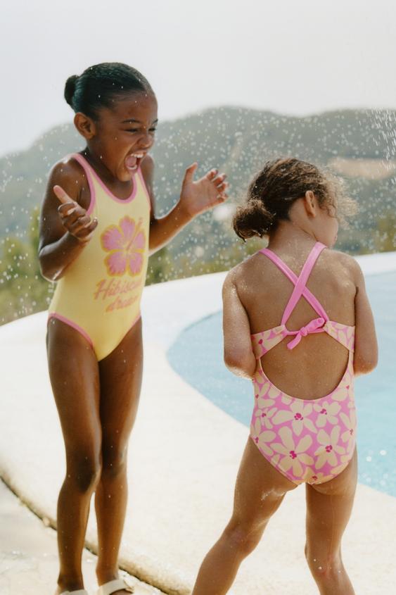 2-6 YEARS / HIBISCUS FLOWER SWIMSUIT - Fuchsia by Zara - Image 0