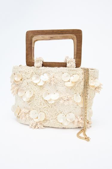 PEARLESCENT DETAIL HANDBAG - Ecru by Zara