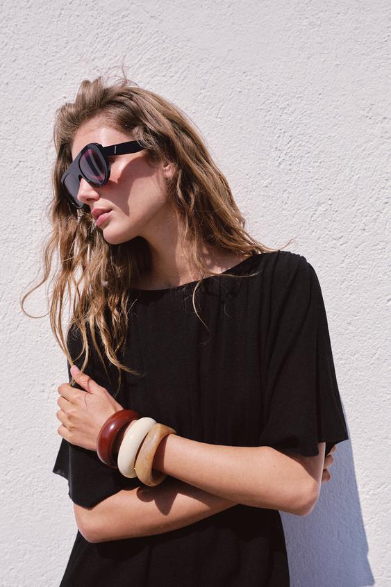 PACK OF 3 RIGID METALLIC BRACELETS - Brown by Zara - Image 0