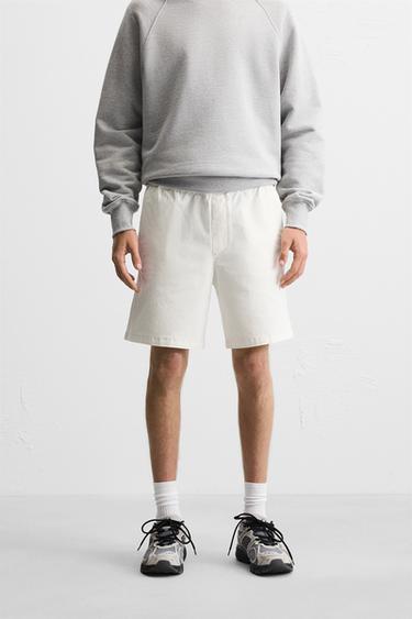 RELAXED FIT BERMUDA SHORTS - Stone by Zara