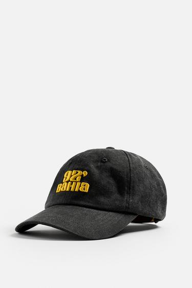 CONTRAST EMBROIDERY CAP - Dark grey by Zara