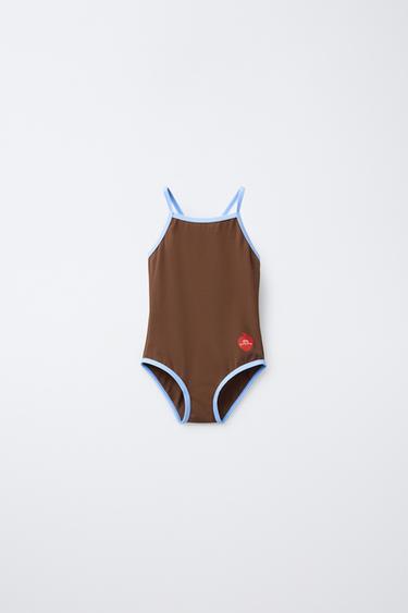 2-6 YEARS/ HÔTEL MAGIQUE © X ZARA CONTRAST TRIM SWIMSUIT - Brown by Zara - Image 0