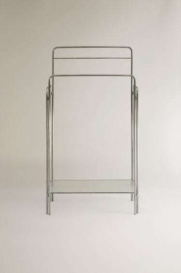 STEEL AND GLASS TOWEL RACK - Grey by Zara