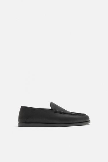 CASUAL LEATHER LOAFERS - Black by Zara