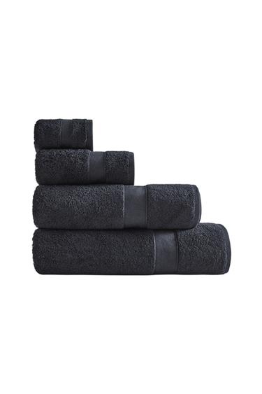 PREMIUM COTTON BATH TOWEL (600 GXM²) - Black by Zara