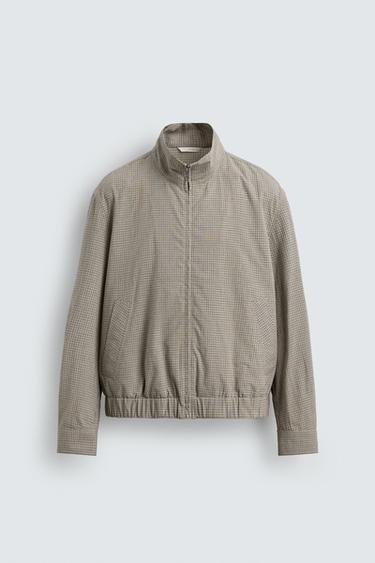 CHECK TEXTURED JACKET - Beige by Zara
