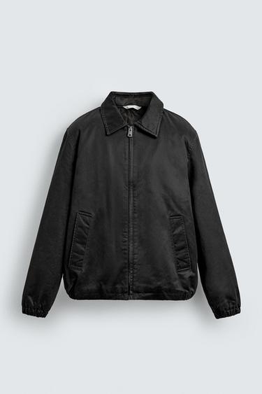WAXED FINISH JACKET - Dark grey by Zara