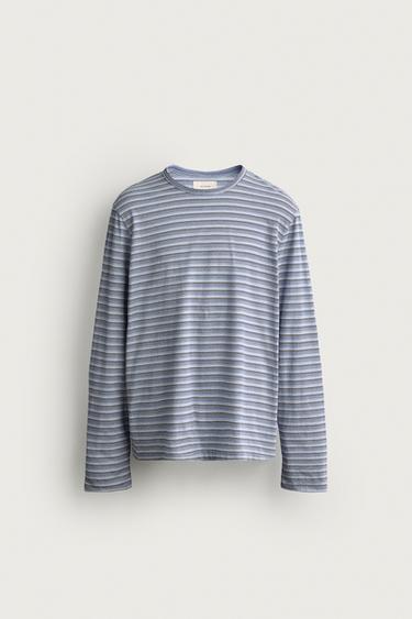LIGHTWEIGHT STRIPED JACQUARD T-SHIRT - Stripes by Zara