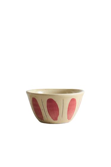EARTHENWARE MINI BOWL WITH CIRCLES - Red by Zara