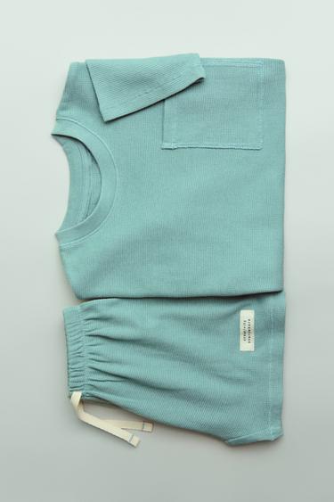AGES 2-14/PLAIN TEXTURED PYJAMAS - Green by Zara