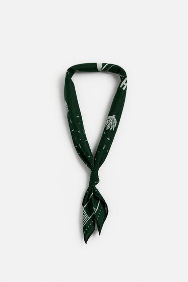 CONTRAST PRINT BANDANA - Green by Zara - Image 0