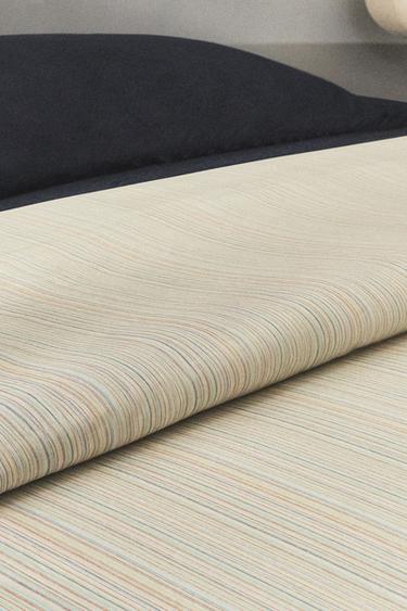 STRIPED DUVET COVER - Ecru by Zara