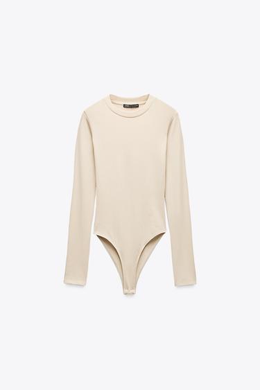 COTTON MODAL BODYSUIT - Ecru by Zara