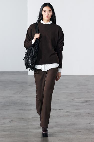 PLAIN CASHMERE AND WOOL SWEATER - Brown by Zara - Image 0