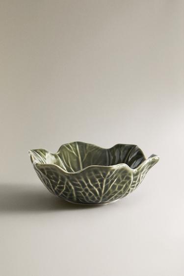 CABBAGE STONEWARE BOWL - Green by Zara - Image 0