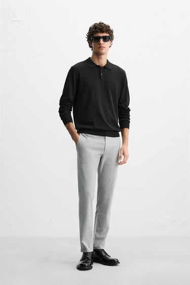 SLIM FIT COMFORT TROUSERS - Grey marl by Zara