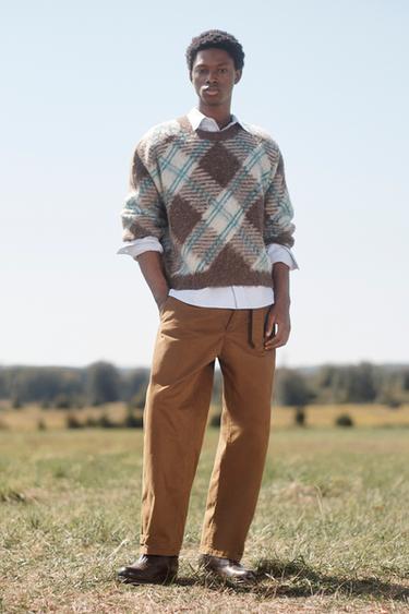 LIMITED EDITION GEOMETRIC JACQUARD SWEATER - Light blue by Zara