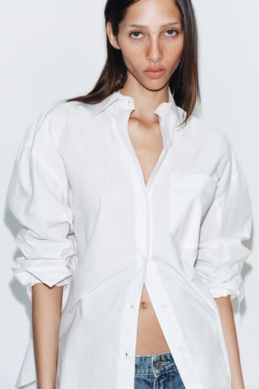OVERSIZE POPLIN SHIRT - White by Zara