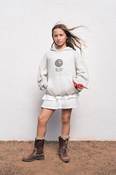 STUDDED RUFFLE BERMUDA SKORT - Oyster-white by Zara