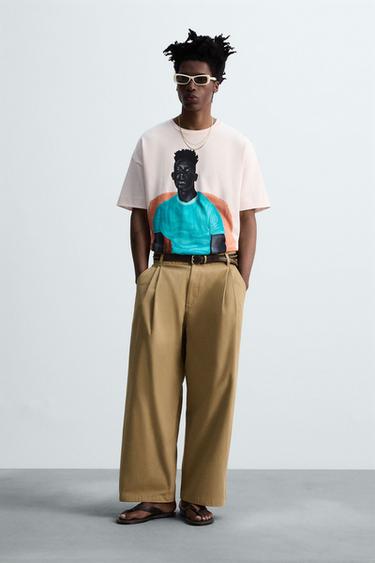 GRAPHIC T-SHIRT © OTIS KWAME KYE QUAICOE - Pale pink by Zara