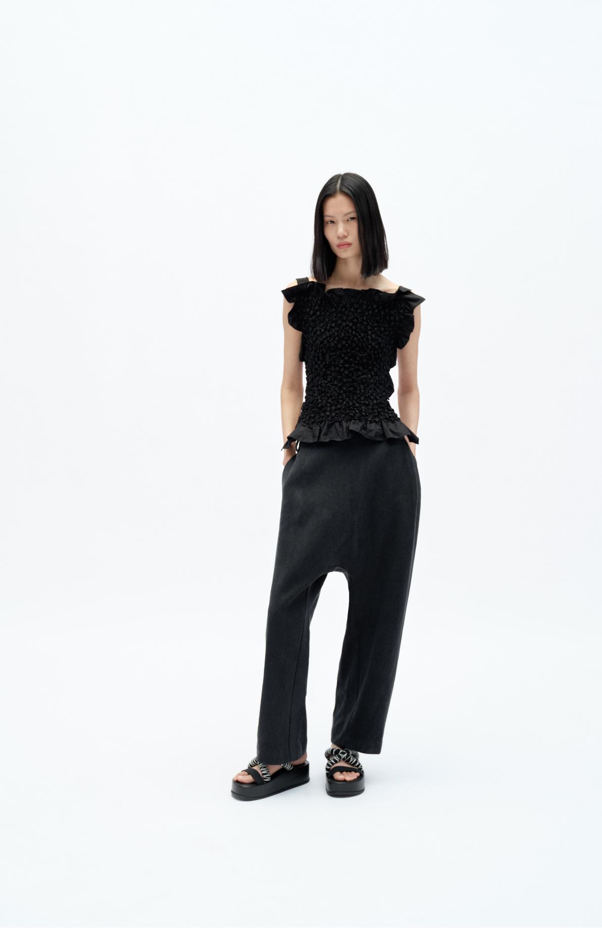 ZARA ギャザーディテール ミディワンピース X FANGLU LIN ギャザーディテール ミディワンピース X FANGLU LIN - カーキ
