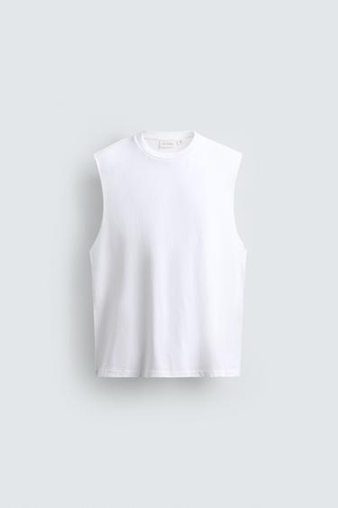 LIGHTWEIGHT TANK T-SHIRT - White by Zara