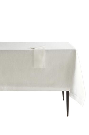 PLAIN-COLOURED LINEN TABLECLOTH - White by Zara