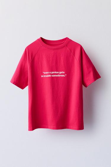 SLOGAN PRINT T-SHIRT - Fuchsia by Zara