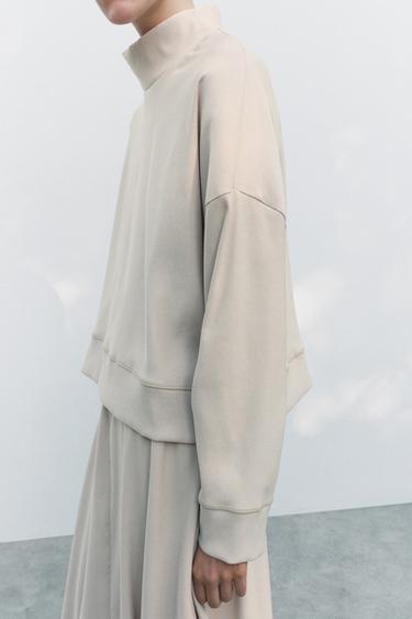 ZIP-UP VOLUMINOUS TOP - Ecru by Zara