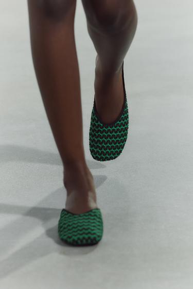 STRIPED WOVEN MULE - Green by Zara - Image 0