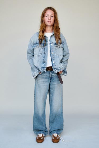 DISTRESSED WIDE-LEG JEANS - Blue by Zara