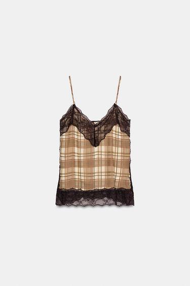 CHECK CAMISOLE TOP - Multicoloured by Zara