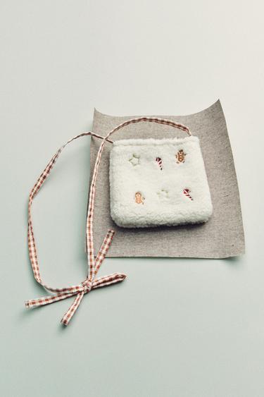 CHRISTMAS FAUX SHEARLING CROSSBODY BAG - Ecru White by Zara