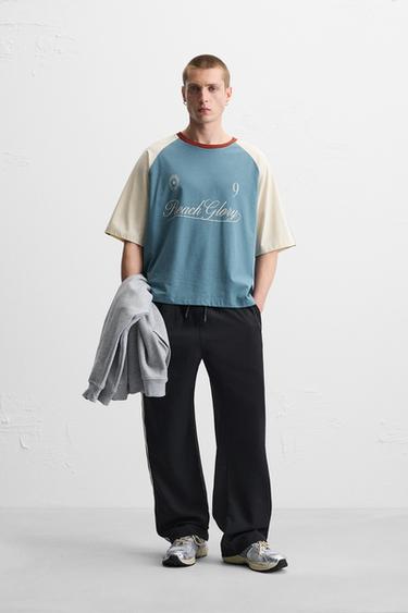 RETRO FOOTBALL TECHNICAL T-SHIRT - Blue/White by Zara - Image 0