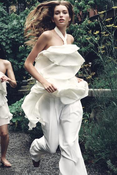 PALAZZO TROUSERS WITH DARTS - Oyster-white by Zara