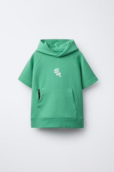 SPORTY INTERLOCK HOODIE - Green by Zara - Image 0